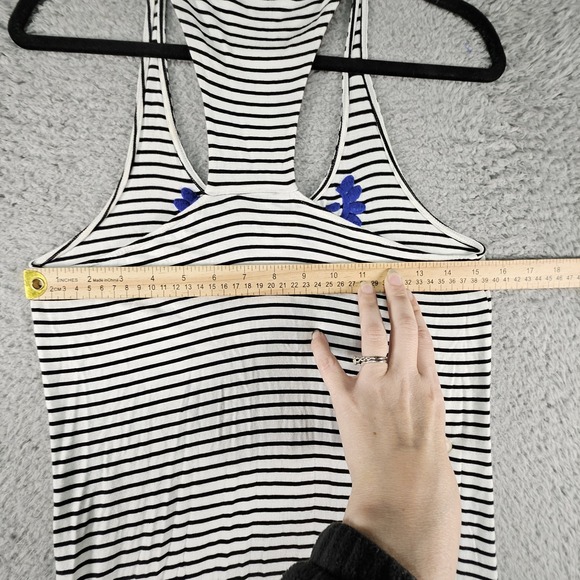 THML Anthropologie Maxi Dress Size S Striped Embroidered‎ Racerback Boho Beachy - Picture 11 of 13